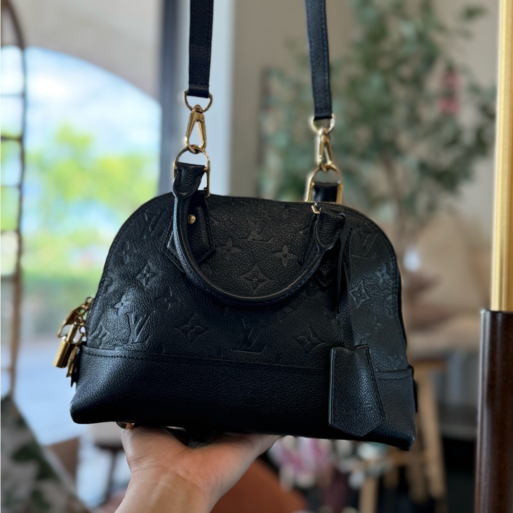 Louis Vuitton Black Crossbody Bag with Gold Accents